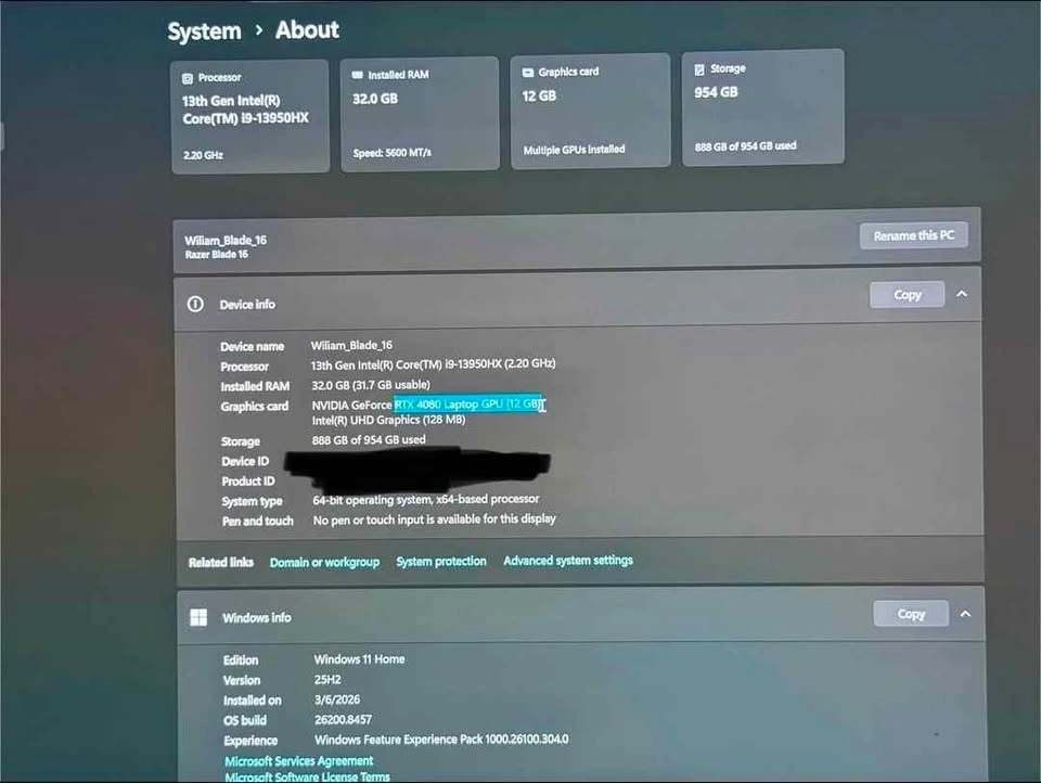 Razer Blade 16 | Gaming Laptop | RTX 4080 | 13950HX | 32GB RAM - photo 3
