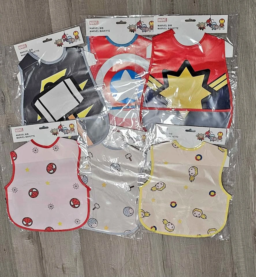 New Marvel Baby Bibs (6 Pack)