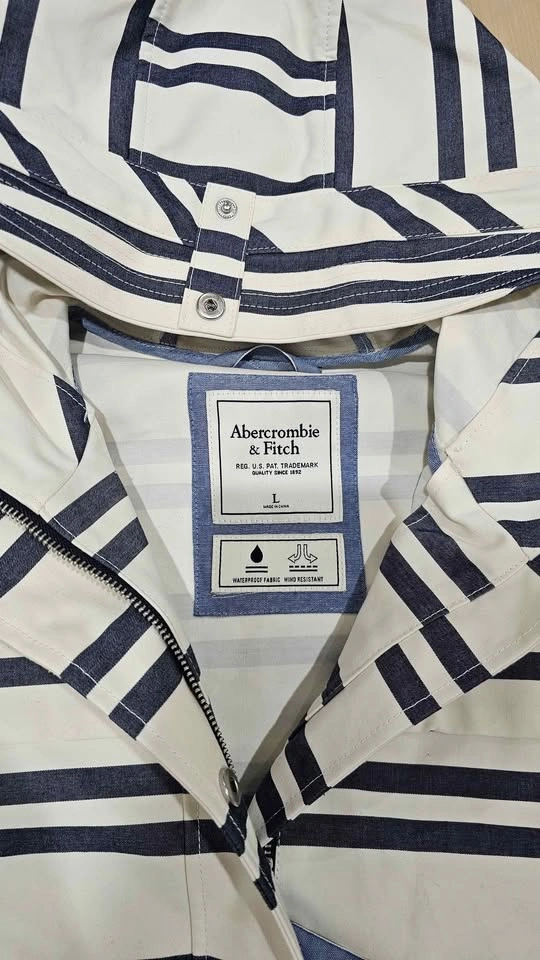 Abercrombie & Fitch Striped Rain Jacket - Women's L - photo 3