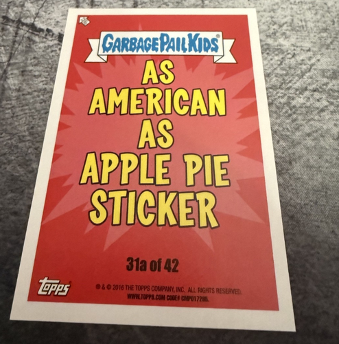 Garbage Pail Kids Topps Wrinkly Randy #31a 2016 American As Appl - photo 2