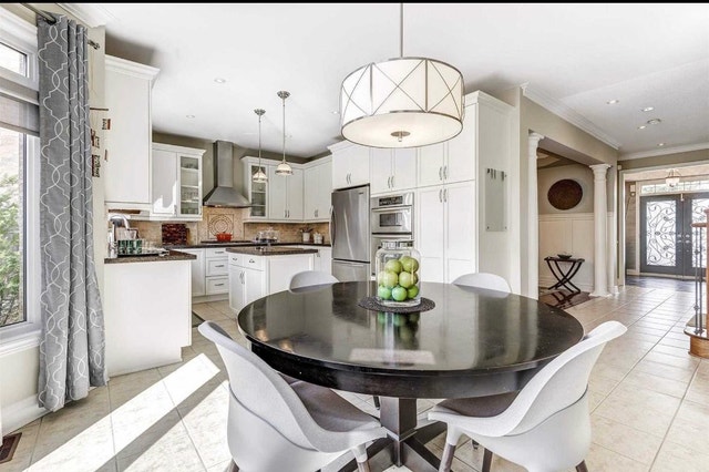 60” round solid wood table