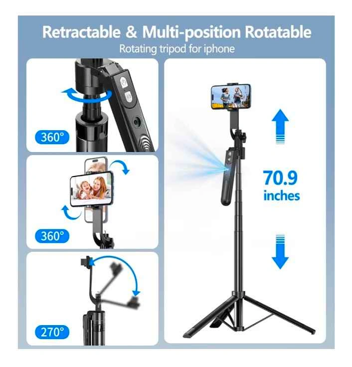 New 360° Auto Face Tracking Tripod with Phone Mount - photo 4