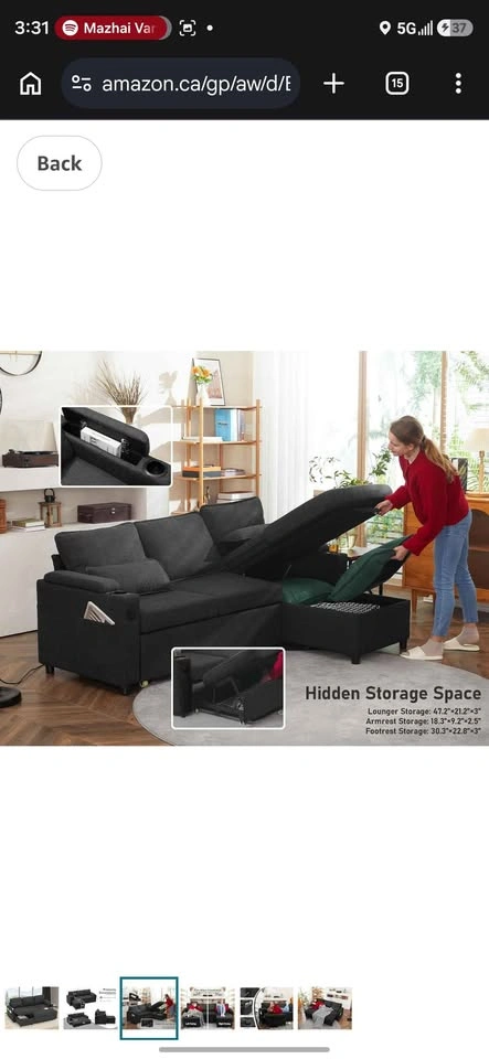 Dark Grey Sectional Sofa - photo 2