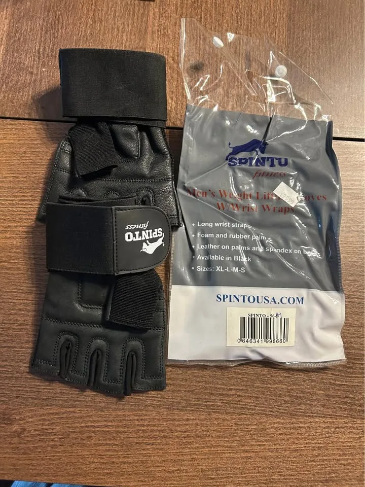 Fitness Black Gloves with Wrist Wraps image indicator(2)