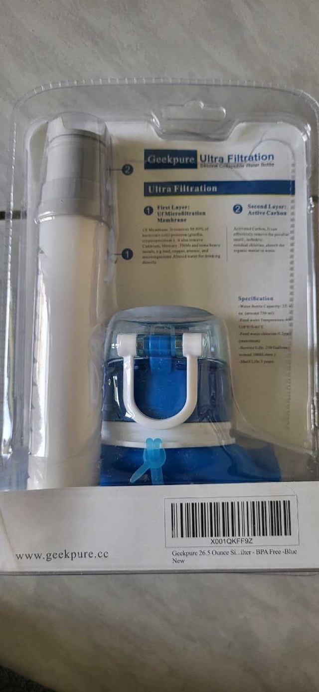 Geekpure collapsible water bottle with filter for hiking - photo 2