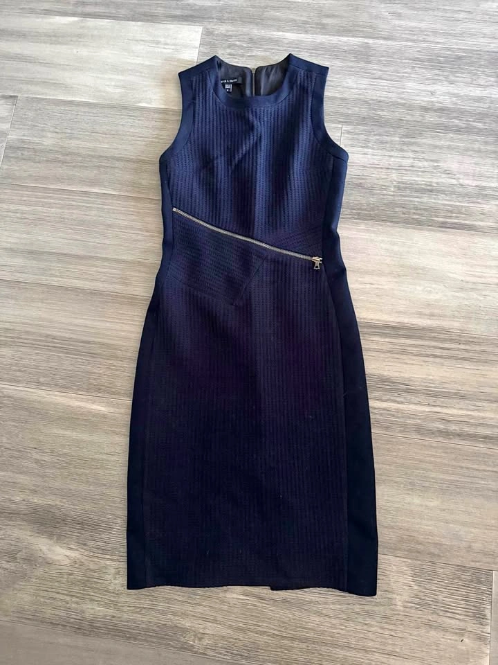 Judith & Charles - Wool Navy Dress - Size 0