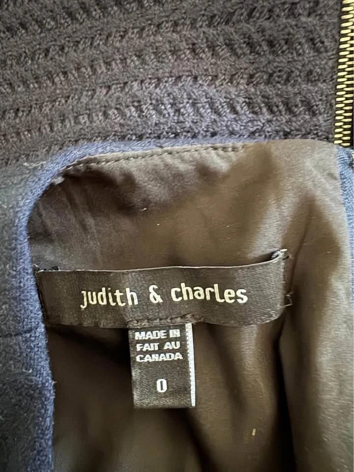 Judith & Charles - Wool Navy Dress - Size 0 - photo 3
