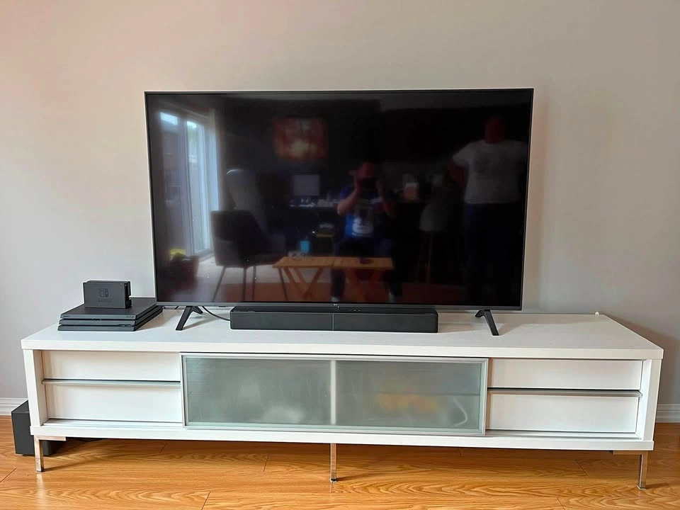 Modern White TV Stand / Media Console - 225cm
