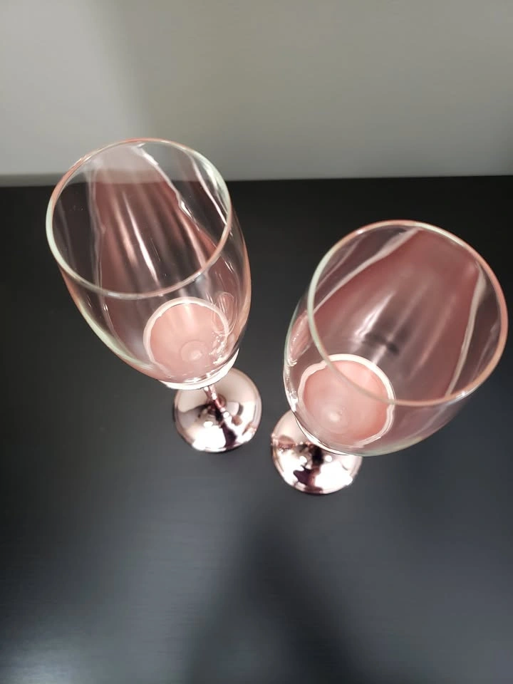 New in gift Box! Rose Gold Rhinestone Crystal Flutes - photo 2