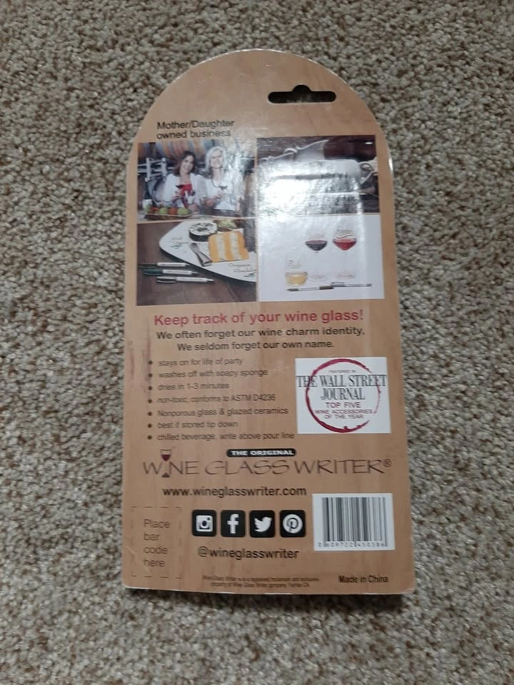 New! Wine Glass Writer 3-Pack Washable Markers - photo 2