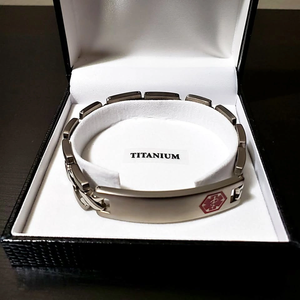 NEW! Titanium Alpine Medical Alert Bracelet