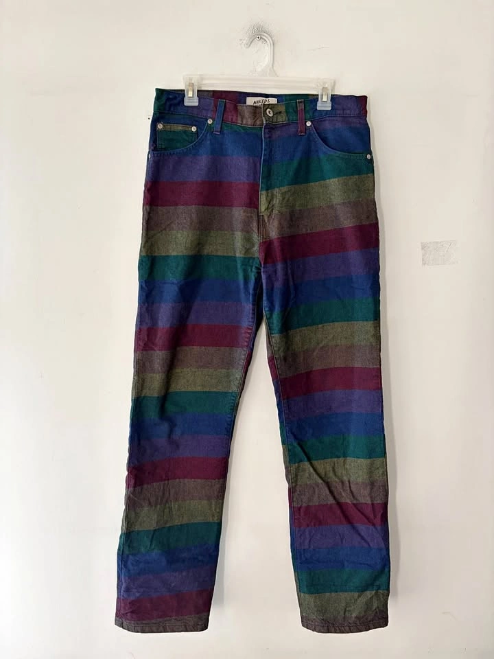 Naked & Famous Friendship Rainbow Multi-colored Weft Jeans Size