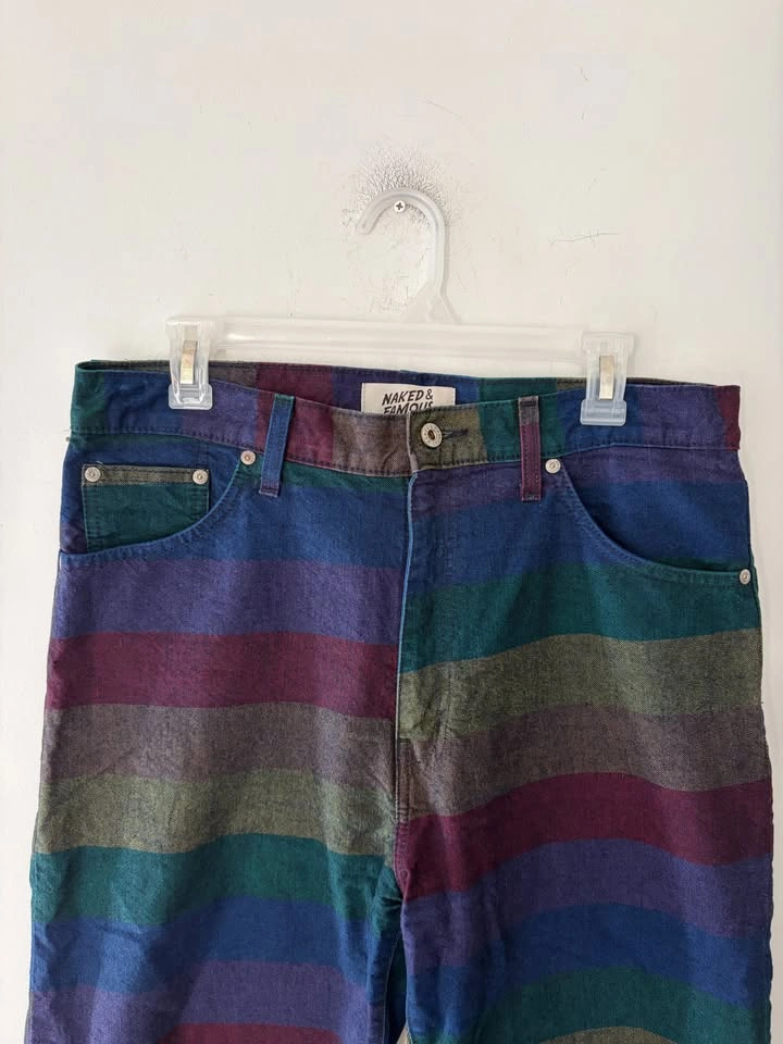 Naked & Famous Friendship Rainbow Multi-colored Weft Jeans Size - photo 2