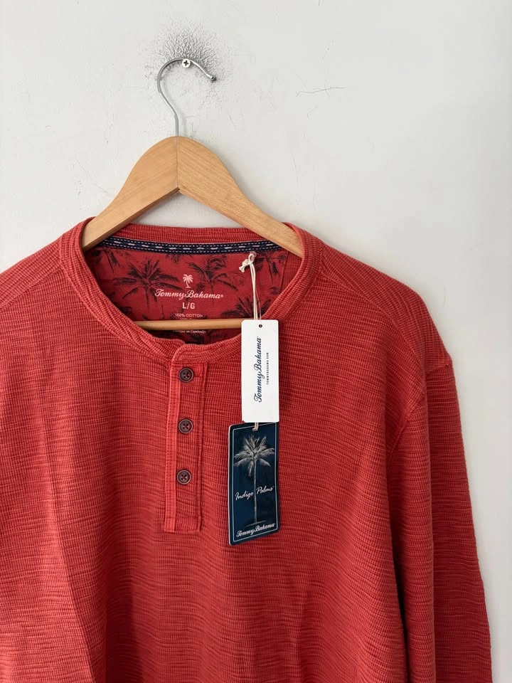 Tommy Bahama Port Oasis Long Sleeve Henley Shirt Size L NEW - photo 2