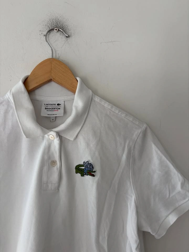 Lacoste x Netflix Bridgerton Women's Polo Shirt Size 40 - photo 2