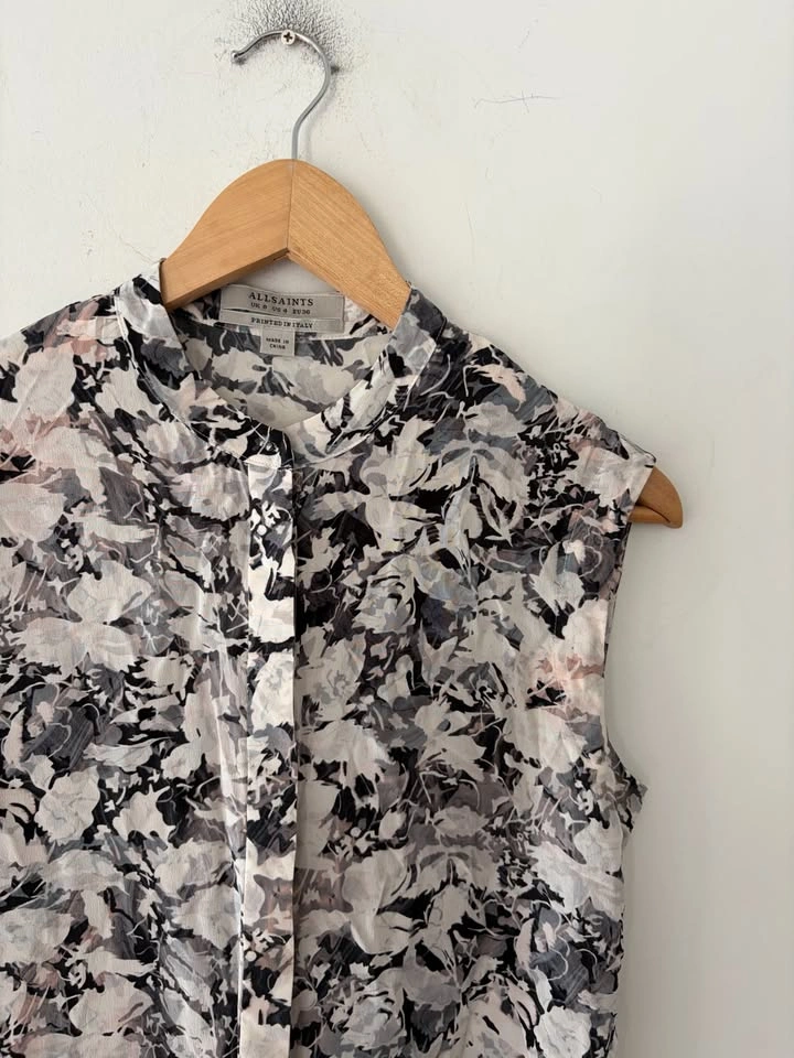 AllSaints Sleeveless Floral Blouse Size 4 - photo 2