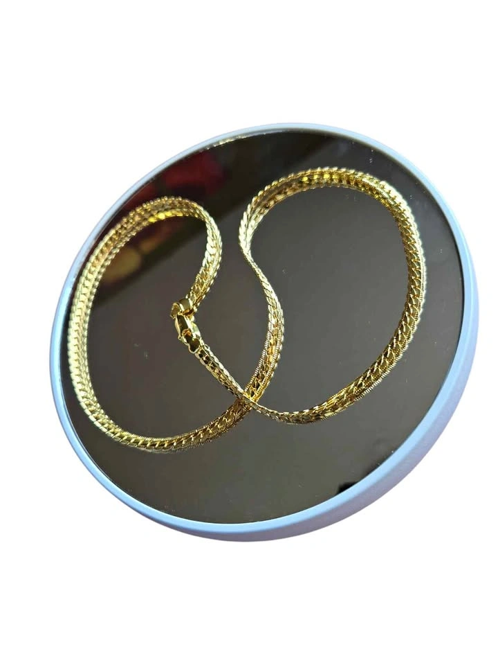 18K Gold Braided Chain Necklace • 20" Length • Lobster Clasp - photo 2
