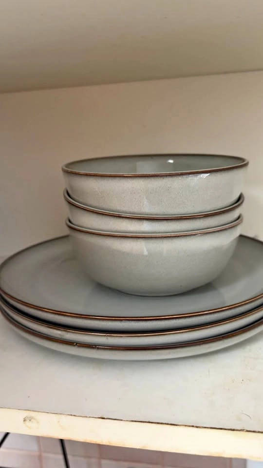 Ikea 6-Piece Stoneware Dinnerware Set - 3 Bowls and 3 Plates