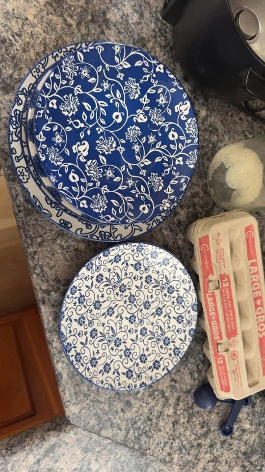 Vintage Blue Ceramic Dinnerware Set of 23