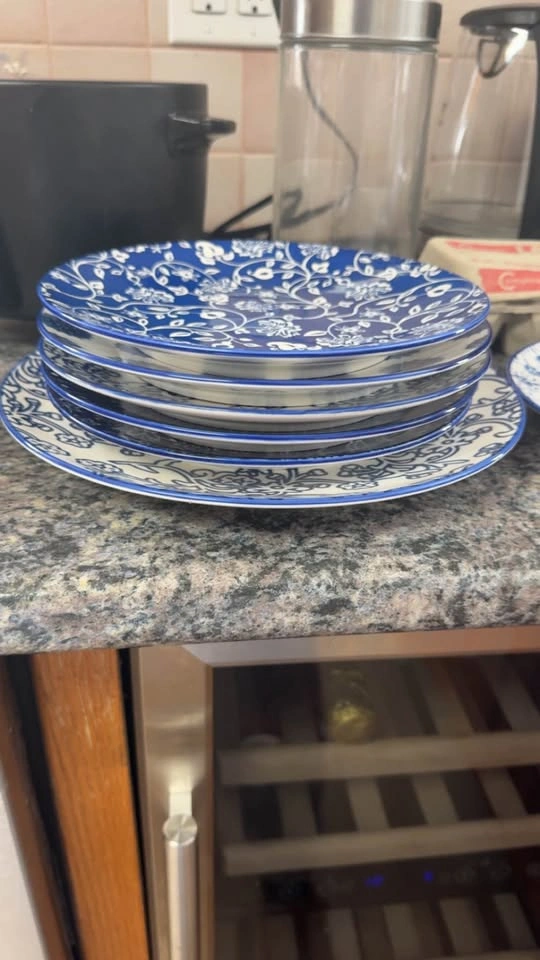 Vintage Blue Ceramic Dinnerware Set of 23 - photo 2