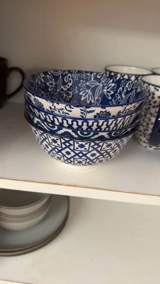 Vintage Blue Ceramic Dinnerware Set of 23 - photo 3