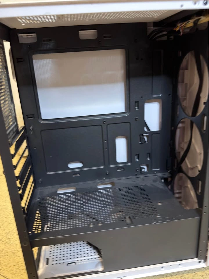 White Mid Tower ATX PC Case Tempered Glass Panoramic Chassis - photo 4