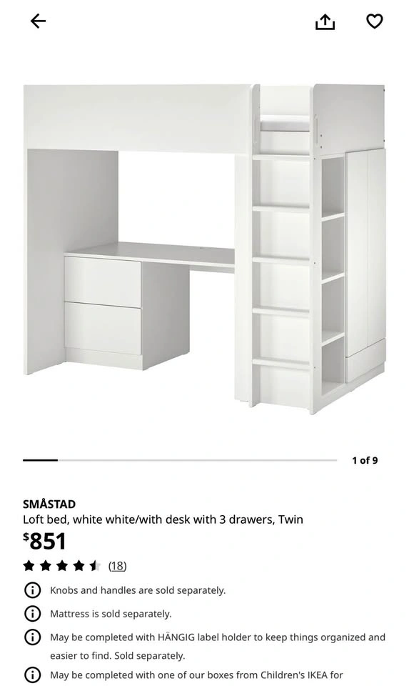 IKEA Småtad Loft Bed