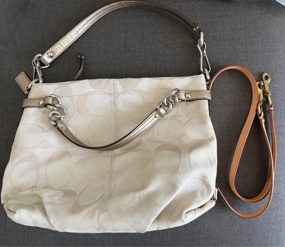 Coach Brooke Signature Hobo Bag - Beige & Gold (F17990) - photo 3