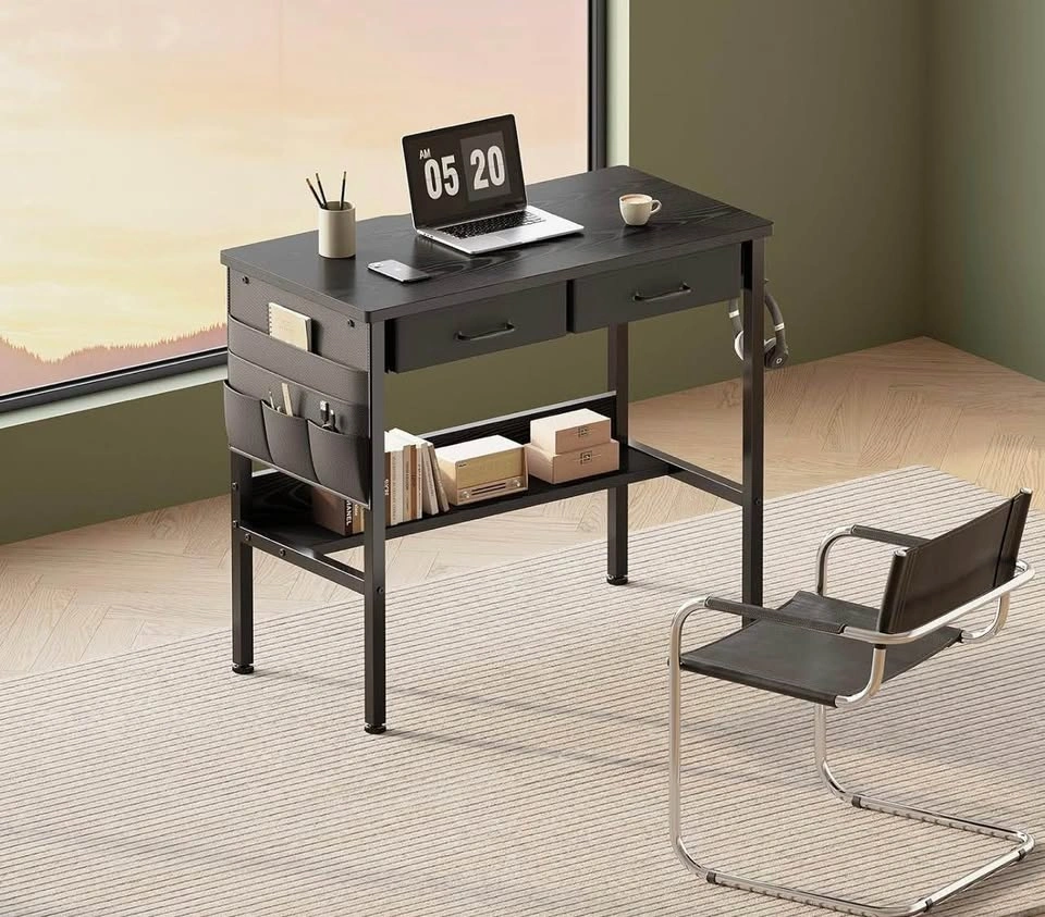 Small Desk w/ Fabric Drawers 31.5” Writing Desk - photo 2