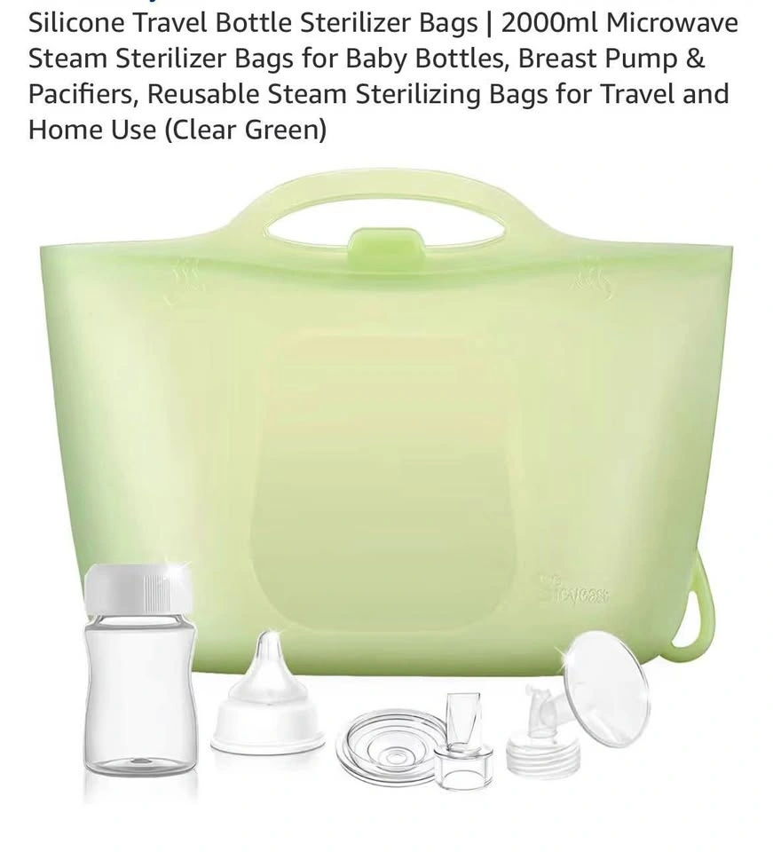 Silicone Travel Bottle Sterilizer Bags | 2000ml Microwave Steam