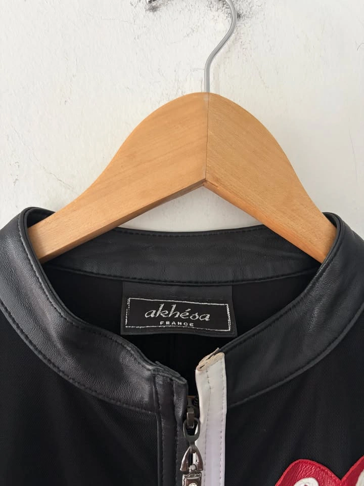 Vintage Akhesa France Monte Carlo Sheer Leather Jacket Size M - photo 3