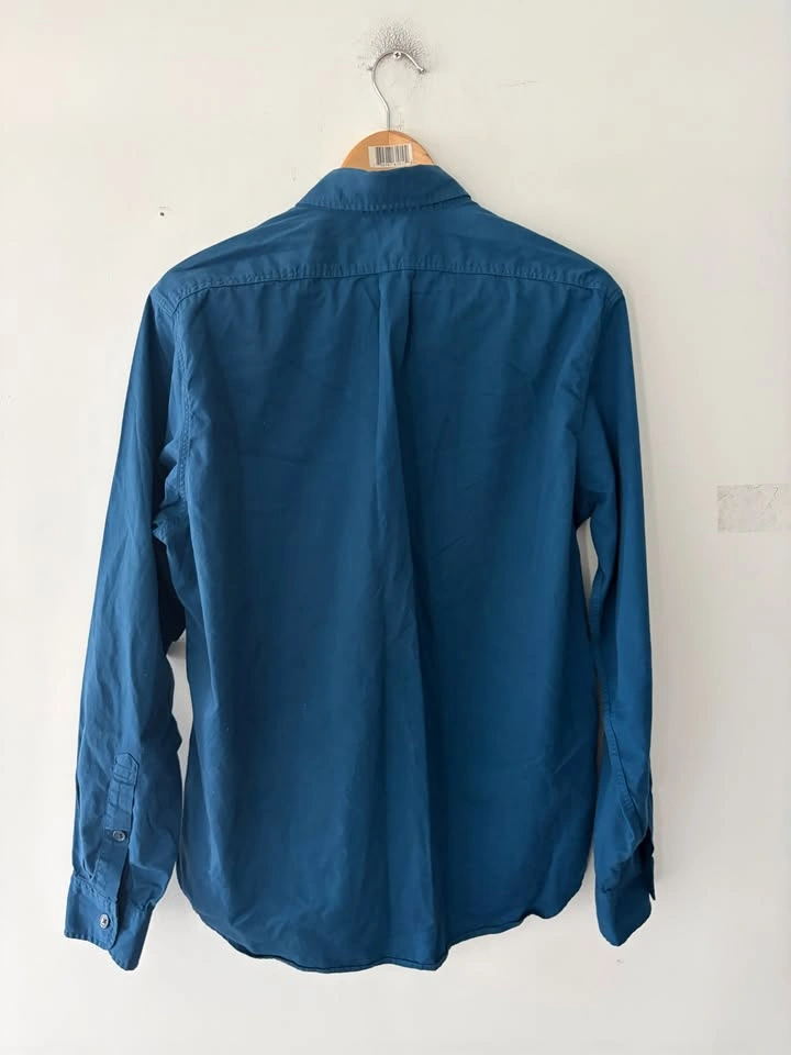 Wallace & Barnes Cotton Button Down Indigo Blue Shirt Size M - photo 5