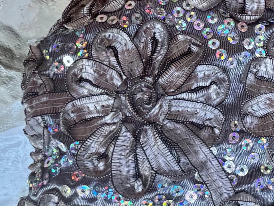 Unique Hand Crafted Silver Drawstring Purse - photo 2