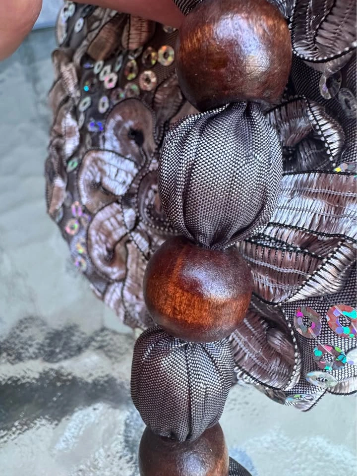 Unique Hand Crafted Silver Drawstring Purse - photo 4