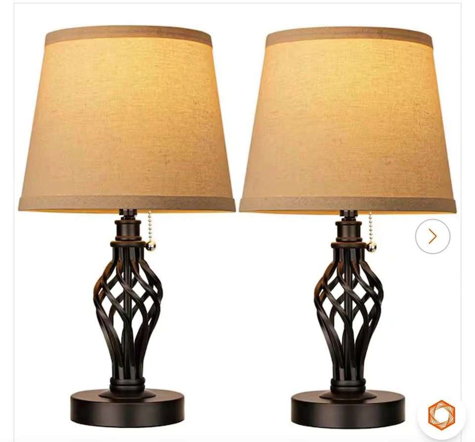 Set of 2 Farmhouse Table Lamps w/ USB Ports - 16”