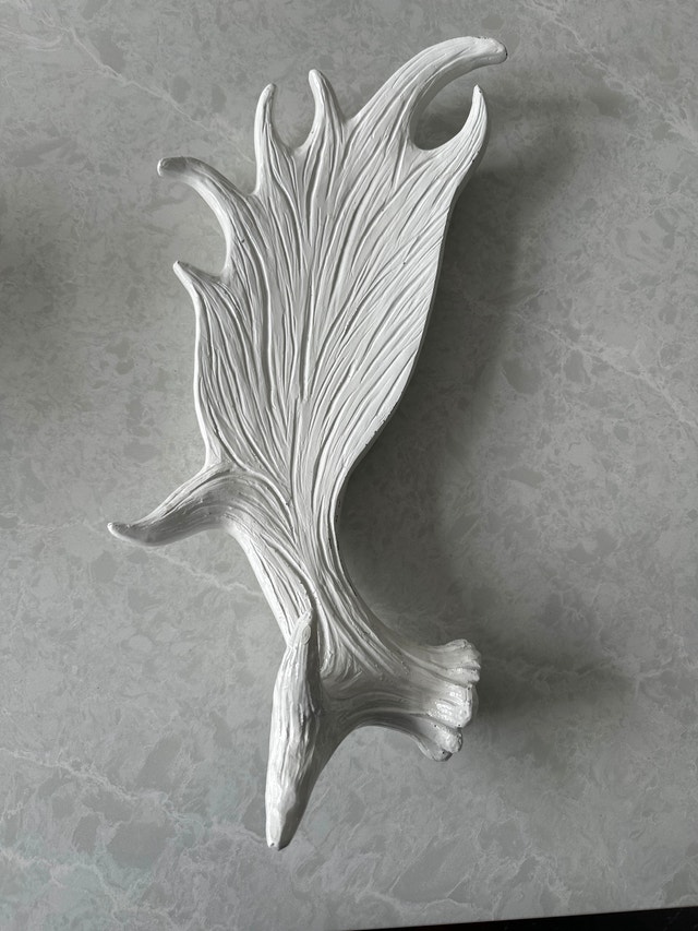 White moose antler resin decorative tray