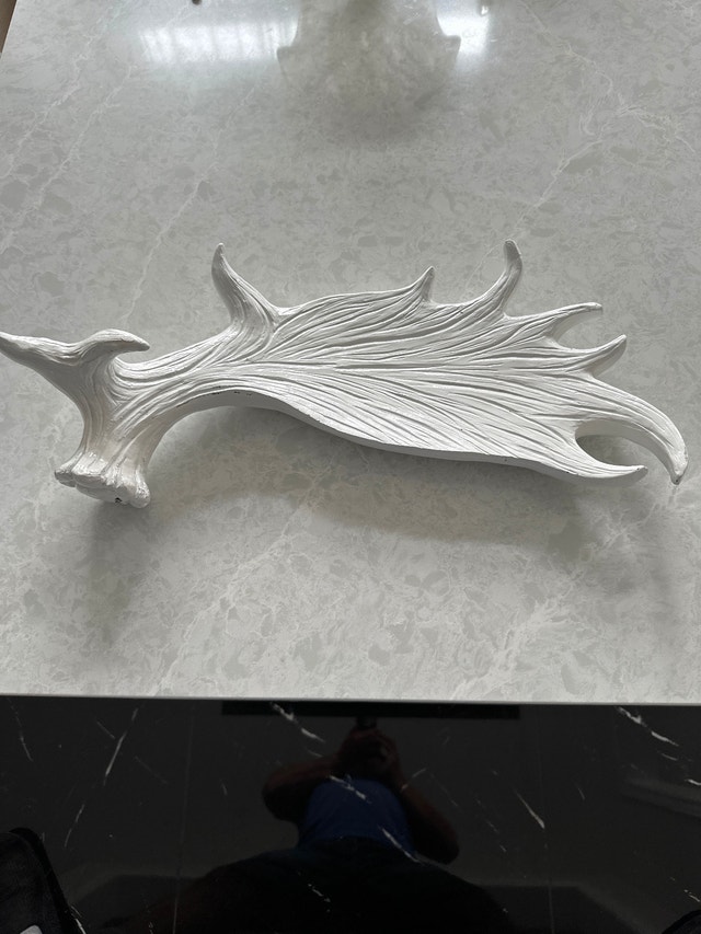 White moose antler resin decorative tray - photo 2