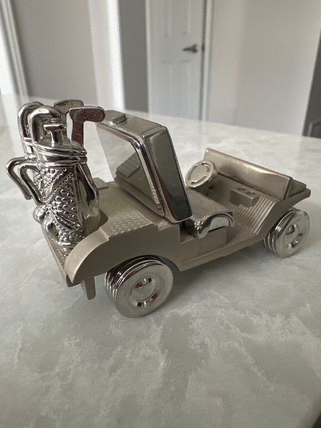 Miniature metal golf cart desk clock - photo 4