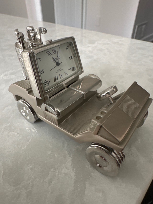 Miniature metal golf cart desk clock - photo 5