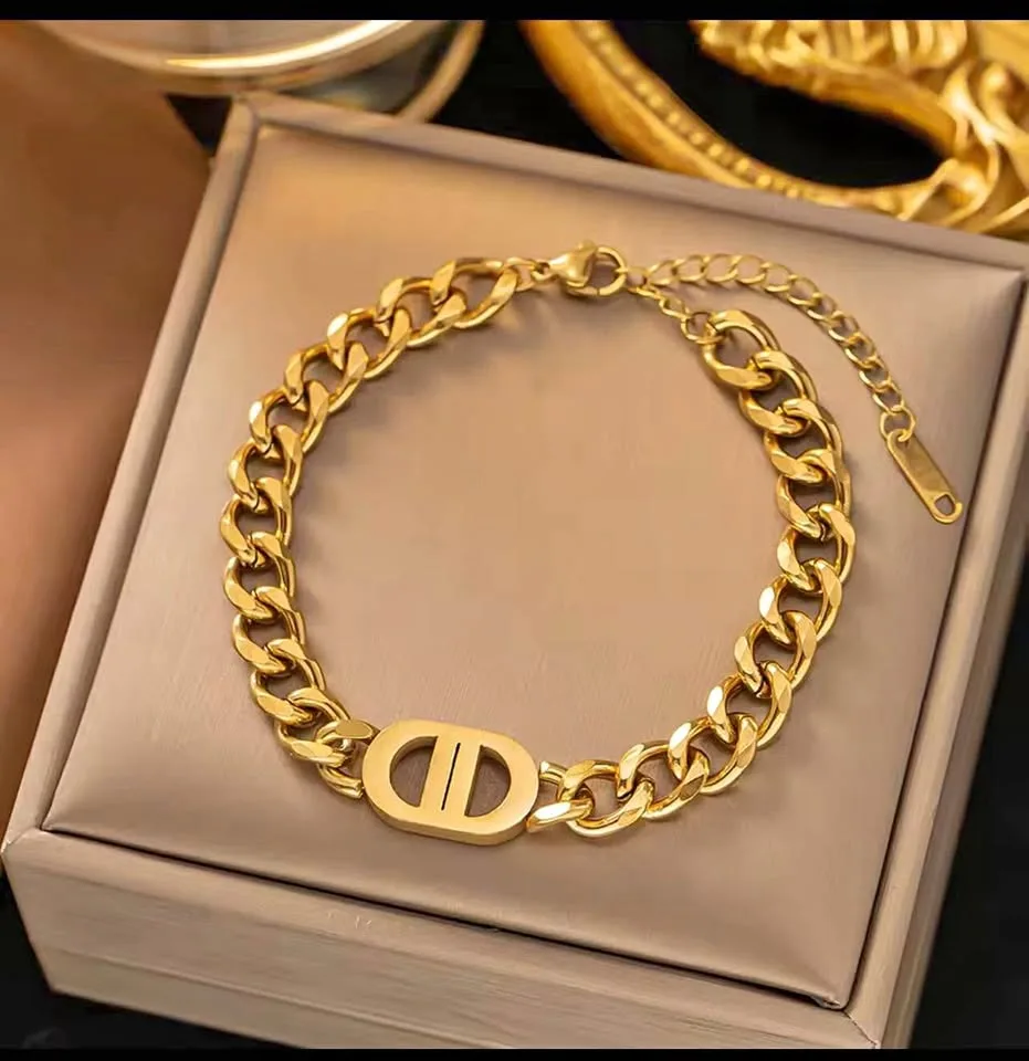 18k gold plated stainless steel bracelet thumbnail