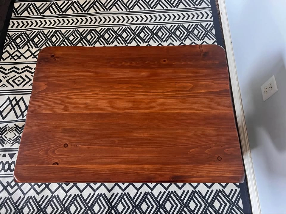 Solid Pine Trestle End Table with Drawer - photo 5