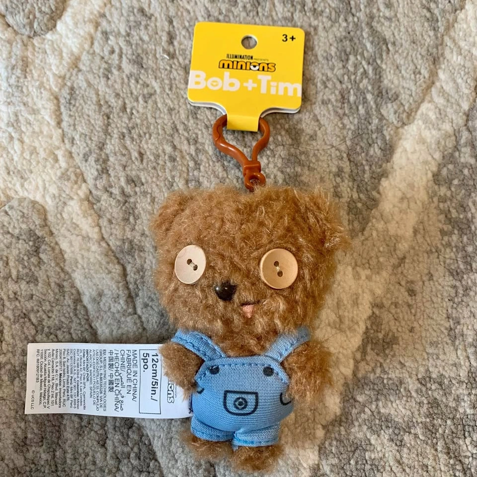BNWT Miniso 12cm Disney Minion Bob+Tim Collection plush keychain