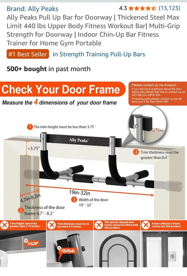 Ally Peaks Multi-Grip Pull Up Bar - photo 5