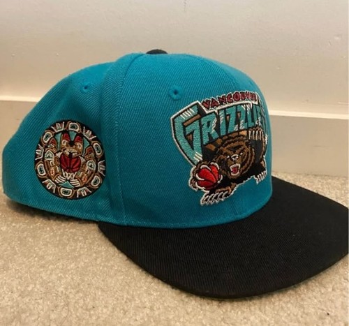 Vancouver Grizzlies Snapback Hat Teal Black Hardwood Classics
