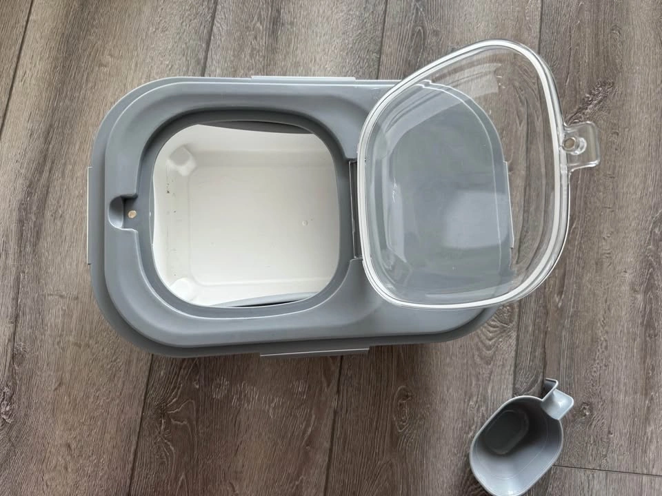 Collapsible Pet Food Storage Container with Wheels and Scoop - photo 3