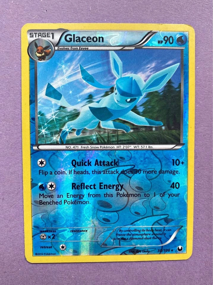 Glaceon Dark Explorers 30/108 Reverse Holo Pokemon Card