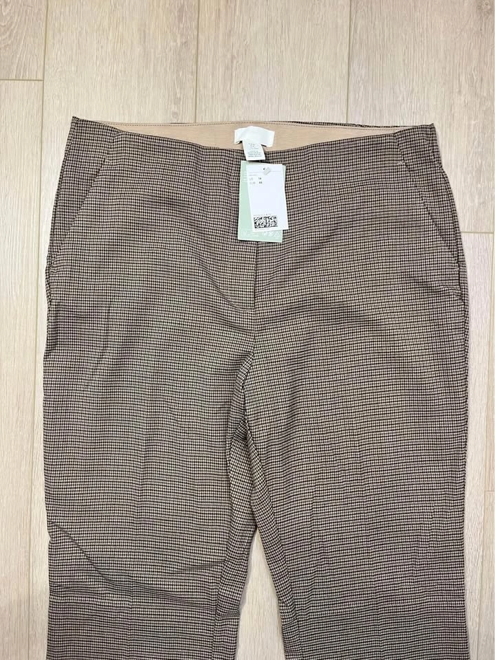 H&M Brown/Tan Houndstooth Tailored Trousers - Size 14 - photo 2