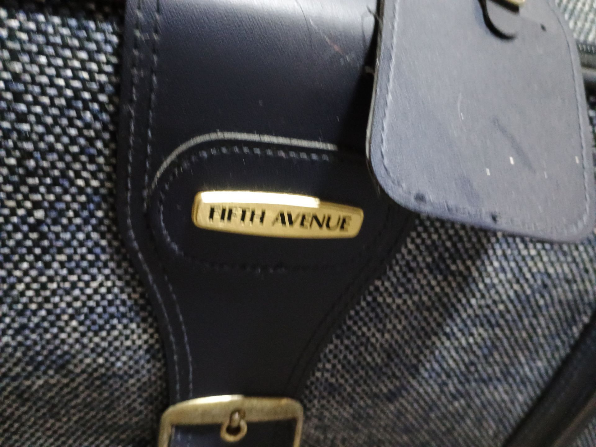 Vintage Blue Tweed Fifth Avenue Suitcase - photo 2