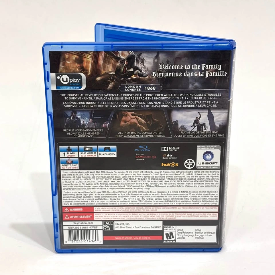 Assassin’s Creed Syndicate with Unused DLC - PS4 - Mint Conditio - photo 3