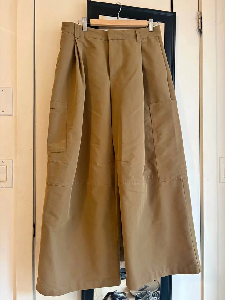 Women's Tan Wide-Leg Cargo Pants (M)